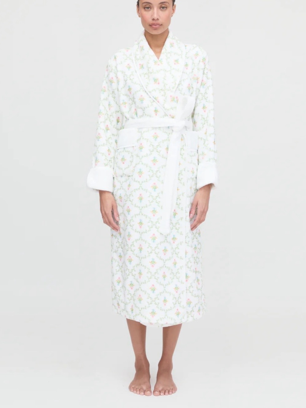 Hill House Hotel Robe in Pastel Trellis